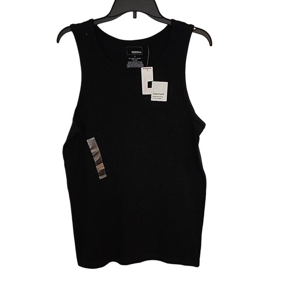 Sonoma Black Cotton Tank, NWT, Small - Picture 1 of 5